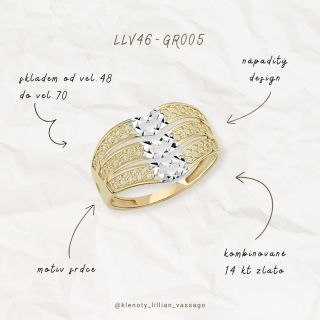 ✨ Designový prsten LLV46-GR005 v kombinaci bílého a žlutého zlata 14 kt– symbol elegance, originality a ženské síly 💛...